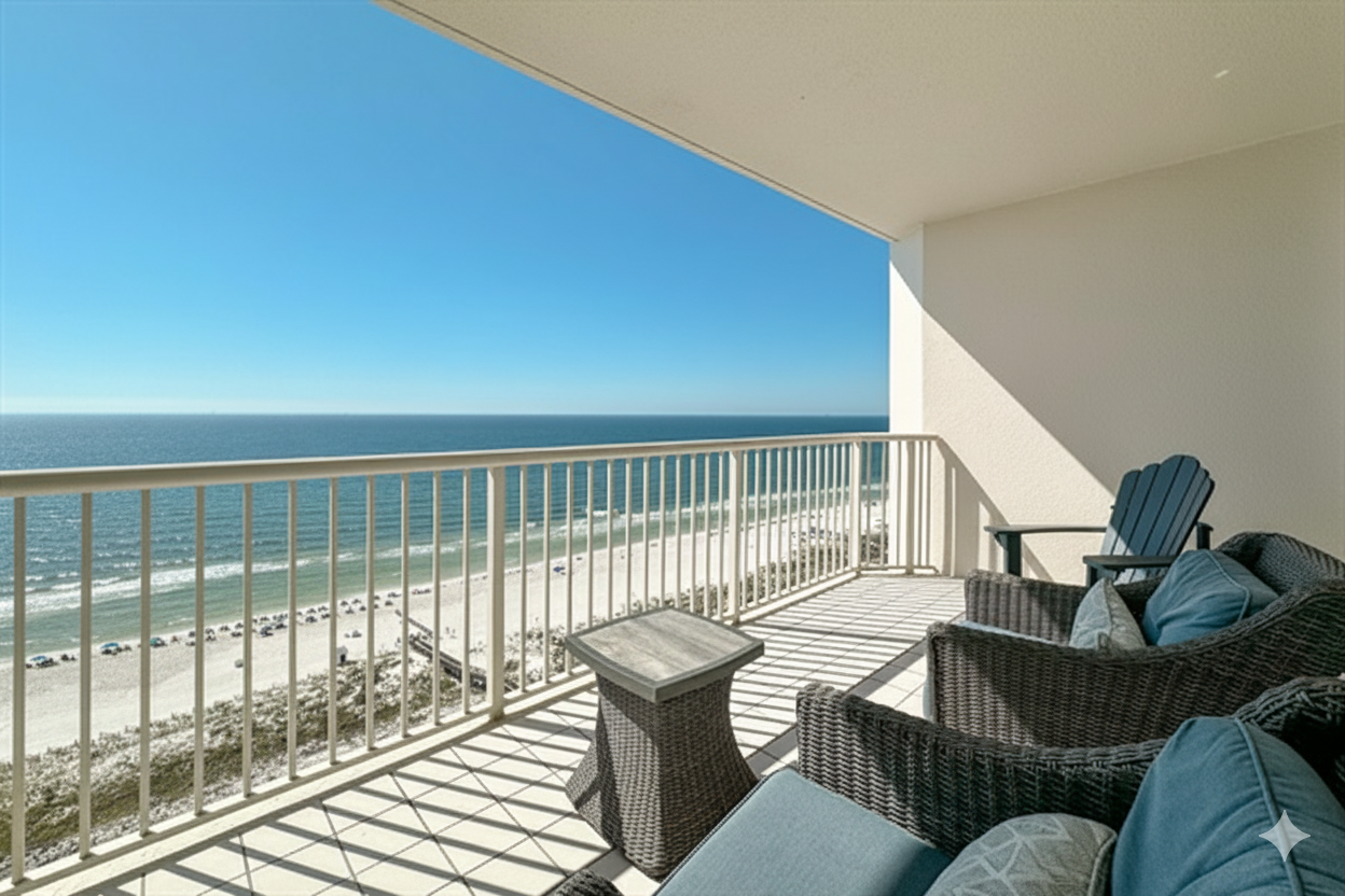 Direct oceanfront balcony offering stunning views and seamless indoor-outdoor living.  A true coastal retreat.