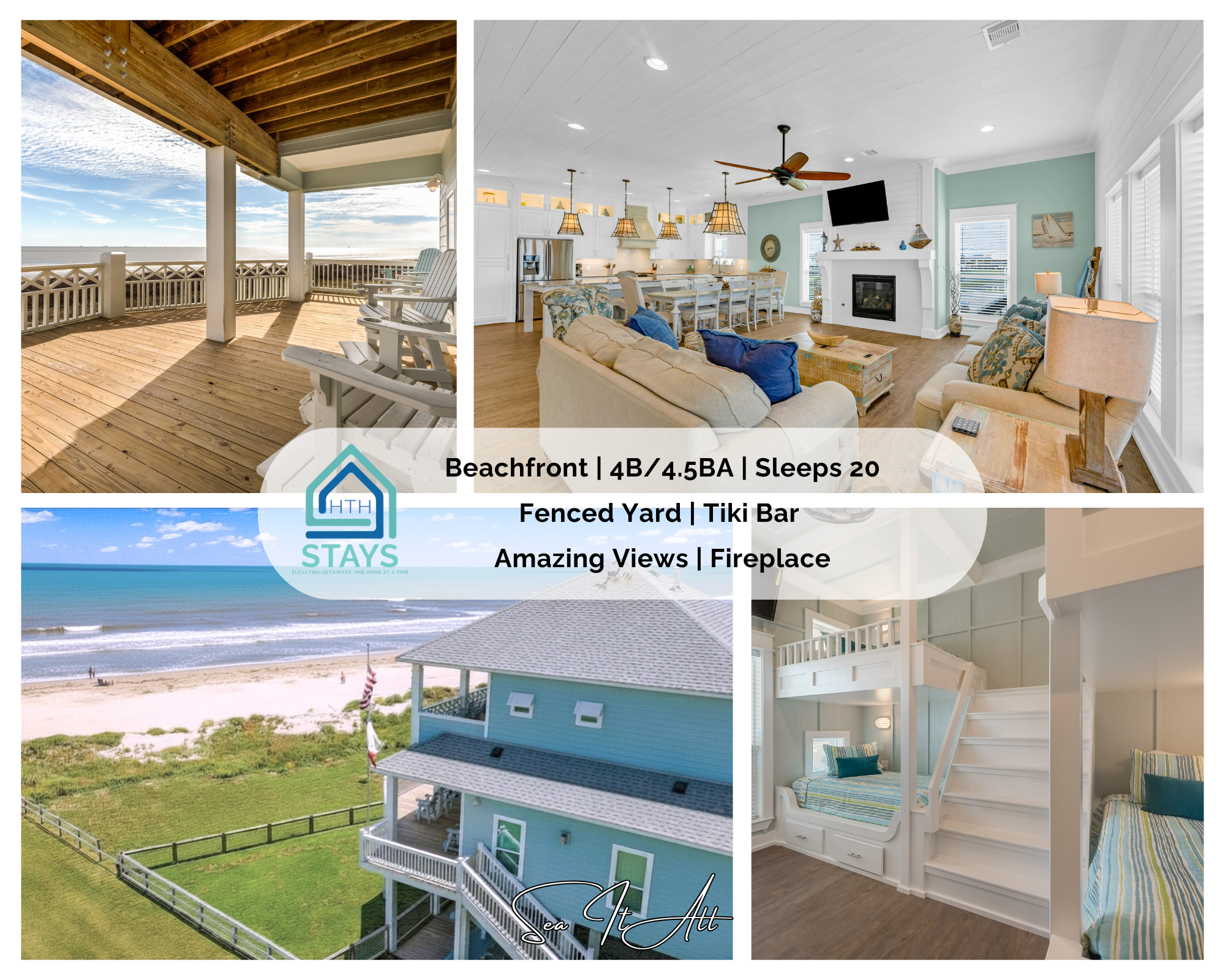 Welcome to Sea It All: A stunning beachfront property featured by HTH Stays. Book your coastal getaway today!