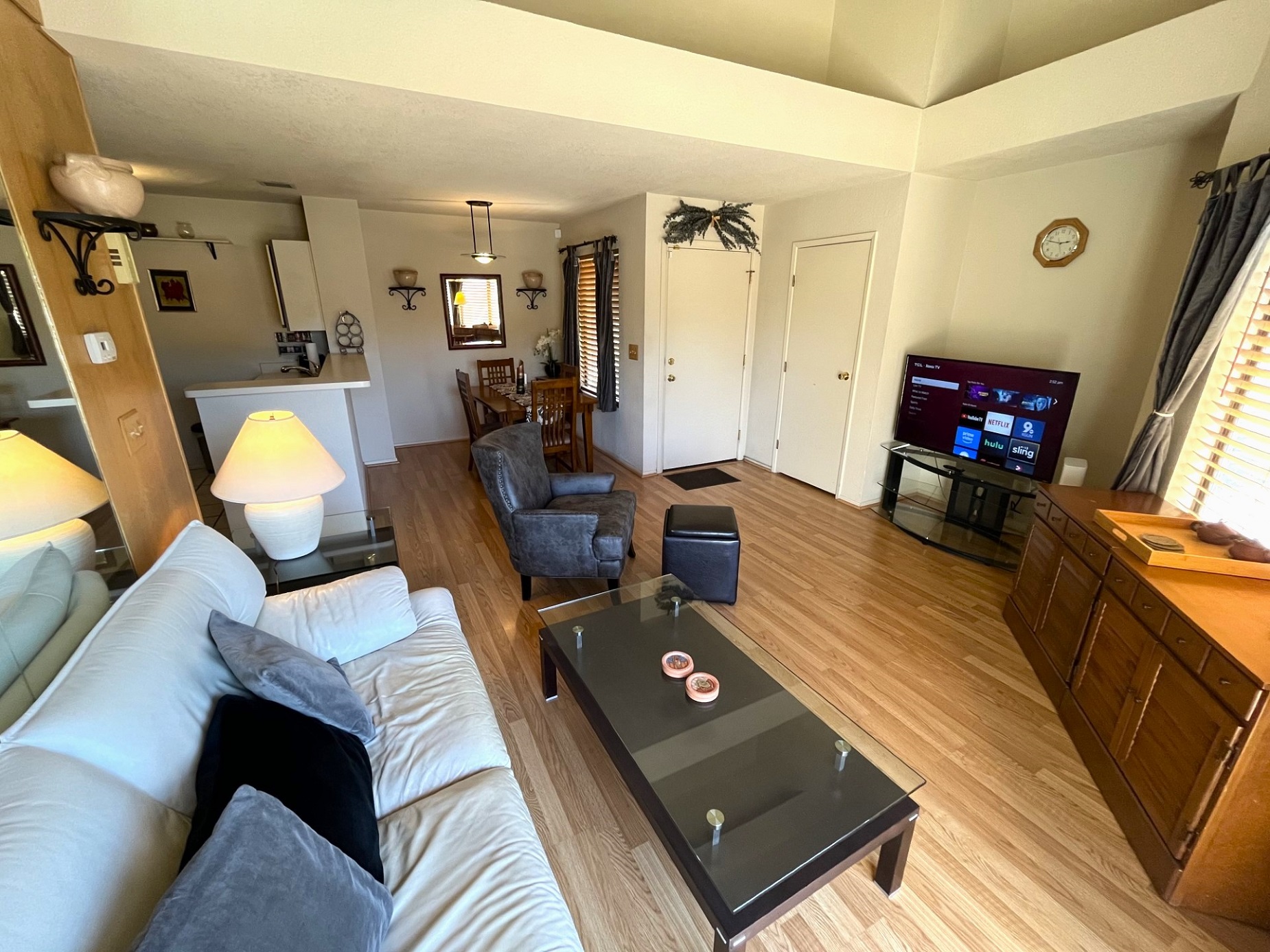 Living room is open to dining