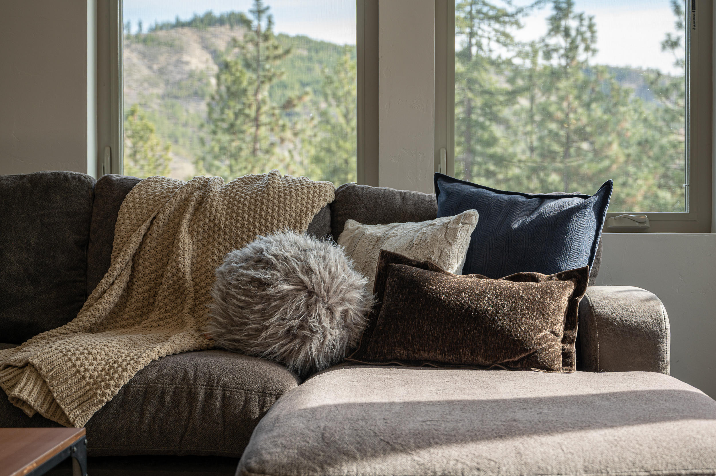 Spacious open layout and comfy seating in living room