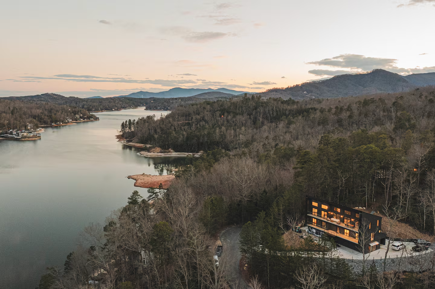 Ariel View of House & Lake Lure