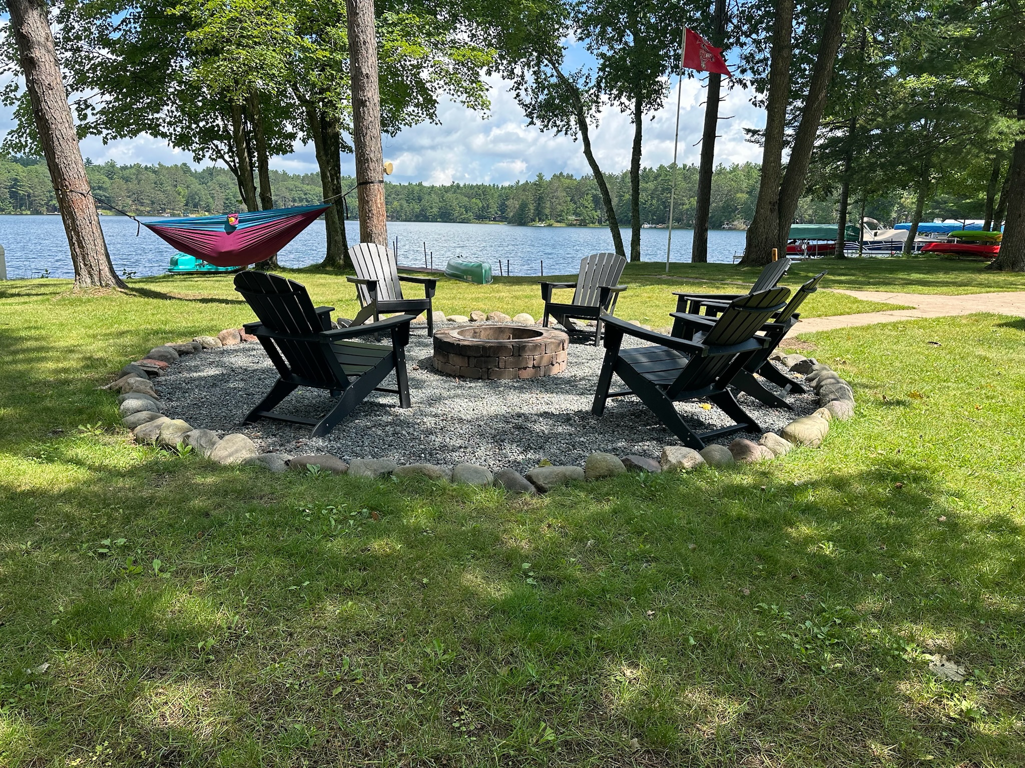 Campfire nights are one of the highlights of lake life. We provide your firewood and roasting sticks for making s'mores! 