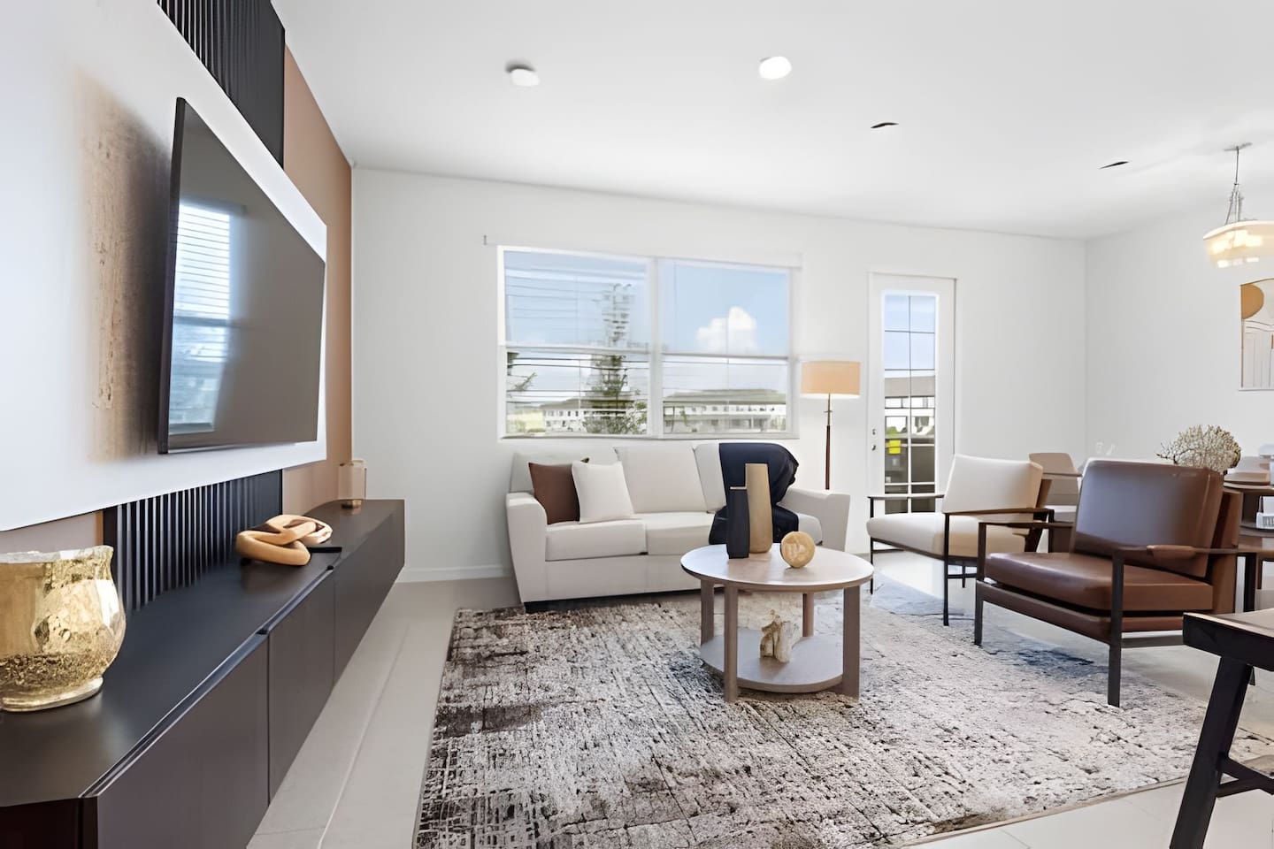  Stream your favorite shows on the Smart TV and gather for family movie nights.