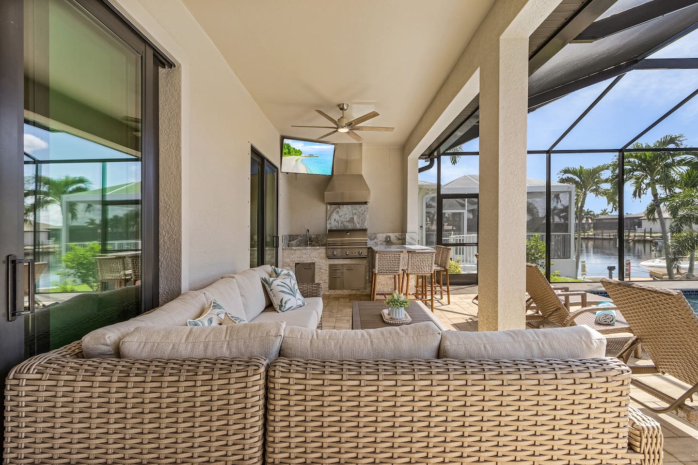 Unwind in style with an outdoor entertainment area perfect for dining, lounging, and enjoying the view!