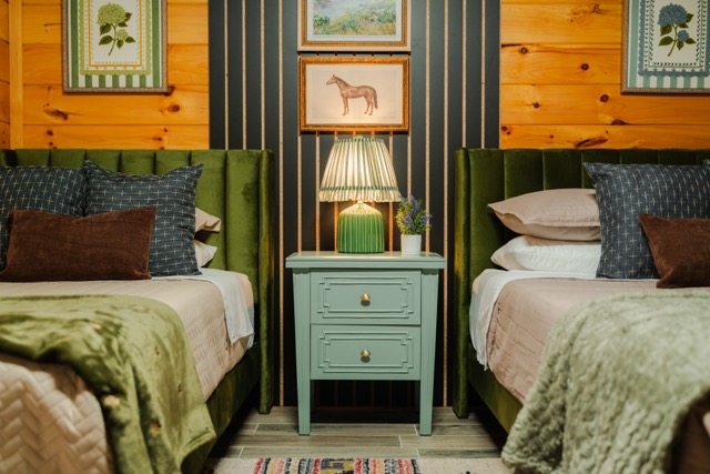 A closer look at the warm textures and thoughtful details that bring rustic charm to this cozy bedroom.