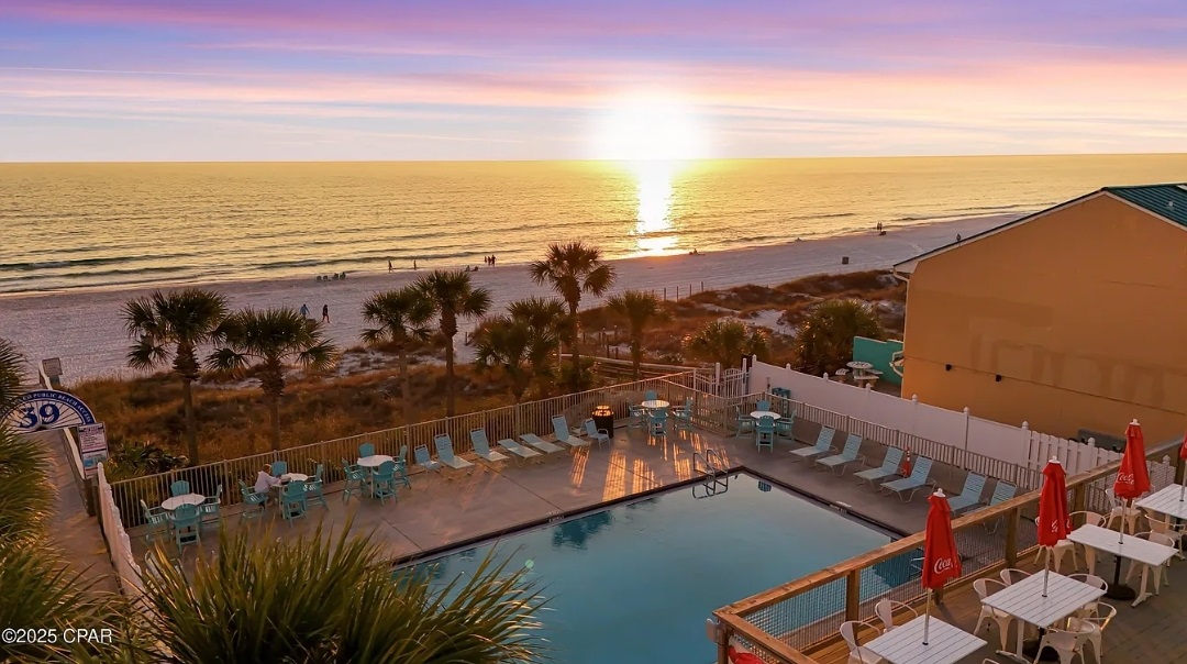 Sunset from the beach house cafe/bar