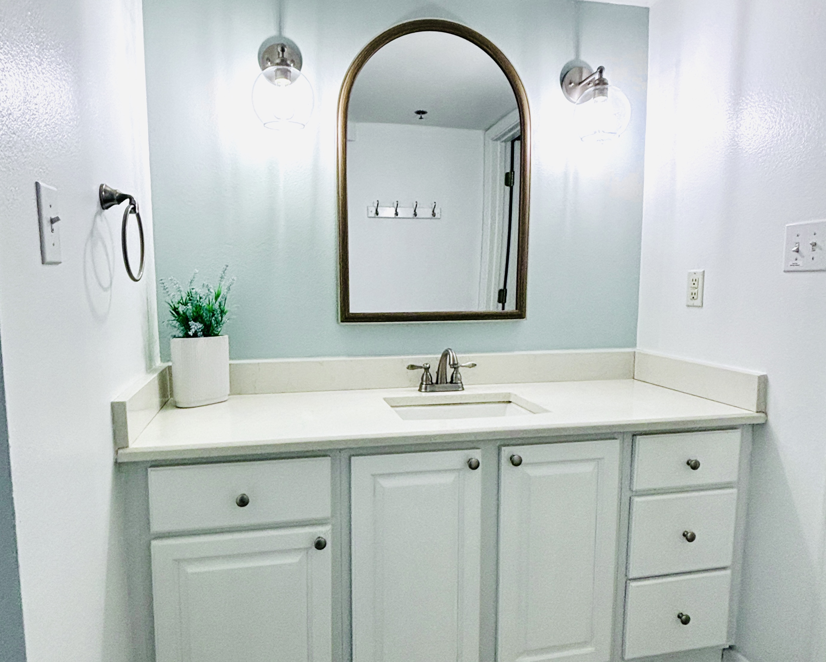 Primary bathroom vanity was just updated!
