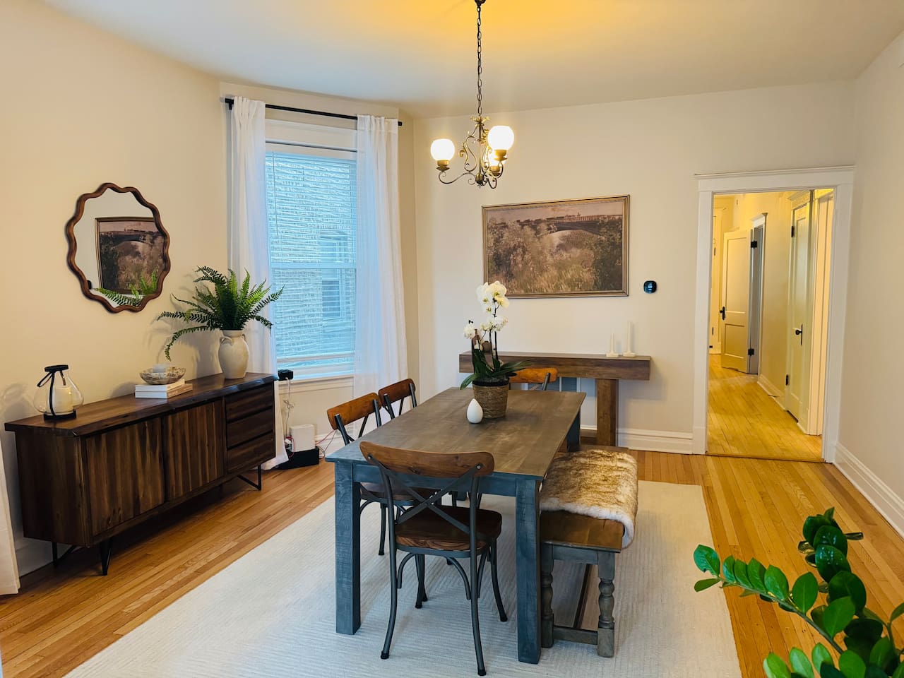 Spacious dining room ideal for family meals and gatherings.