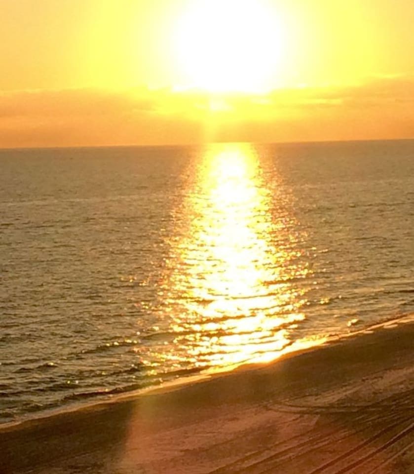 The sunset is yours to enjoy each evening. Photo taken right from your balcony...