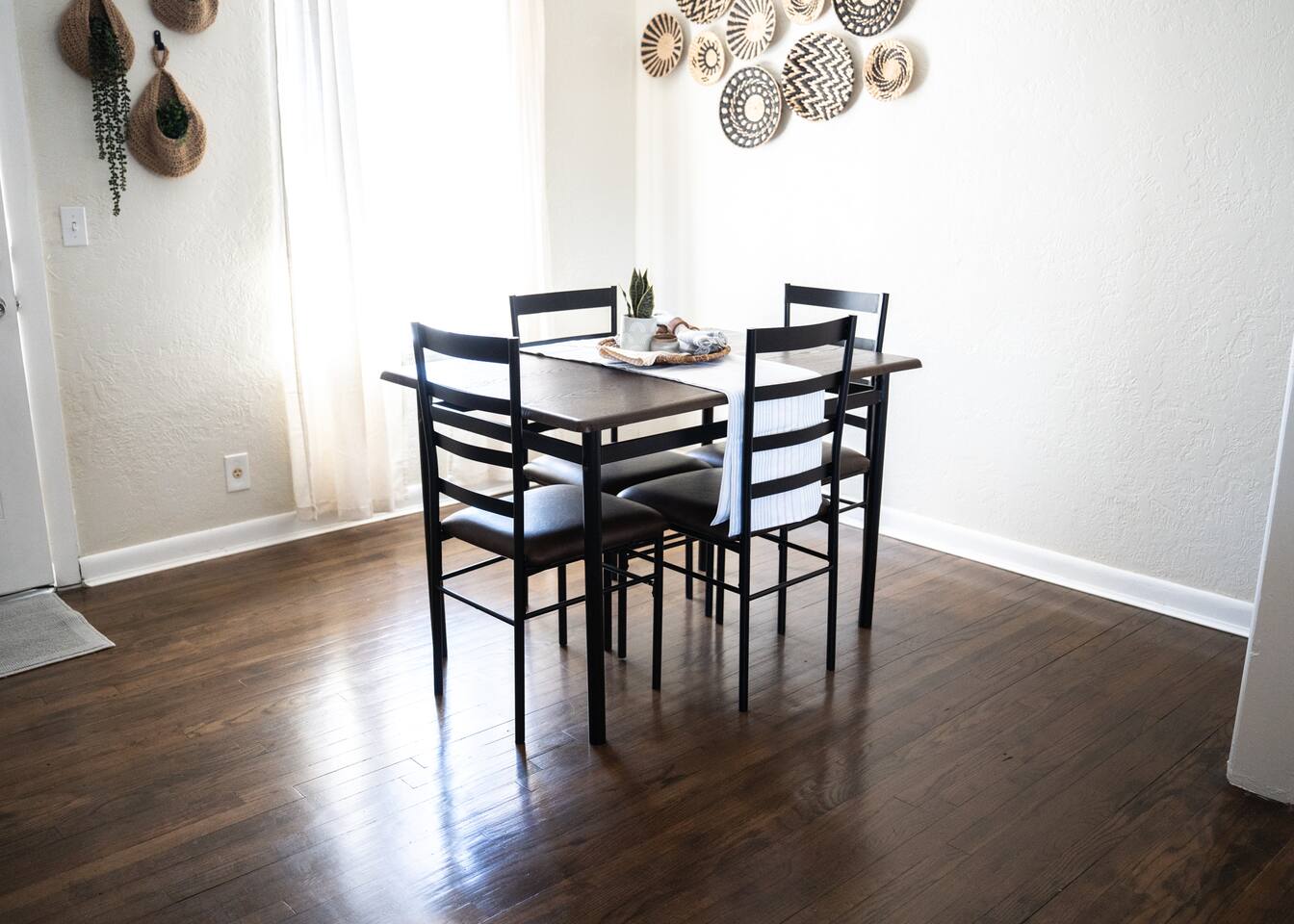 Spacious dining area with seating for four—perfect for meals or game nights.