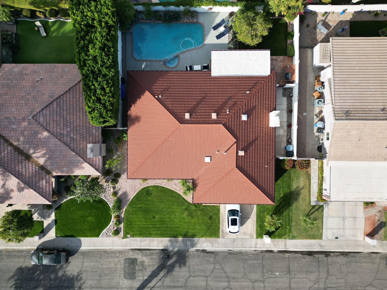 Drone shot from above the house