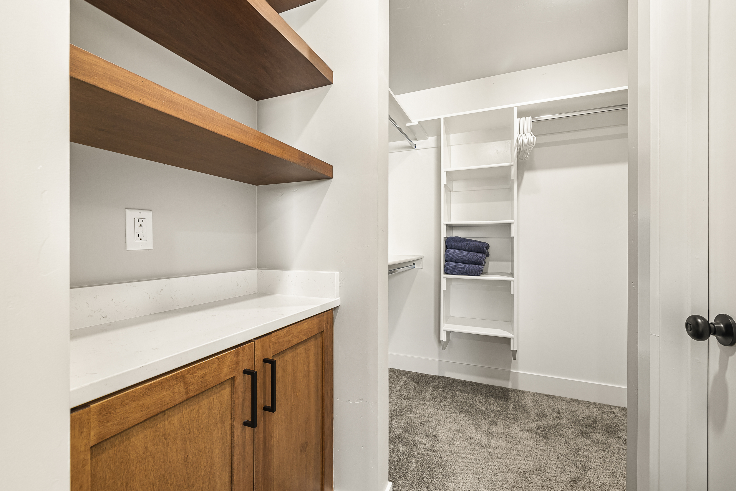 Master bedroom walk-in closet with tons of space and storage.