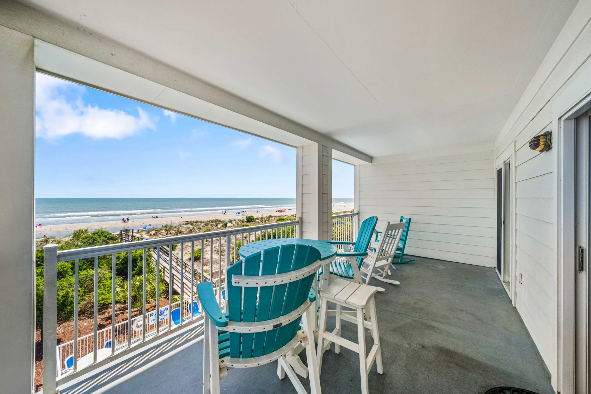 Beachfront balcony | Sea Gull | 201 Oceanview | 1116 Ocean Blvd, Isle of Palms, SC | IOP Escapes