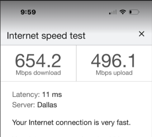 High-speed WiFi (650+ Mbps) with low latency—perfect for streaming Netflix, working remotely, gaming, and staying connected in Austin