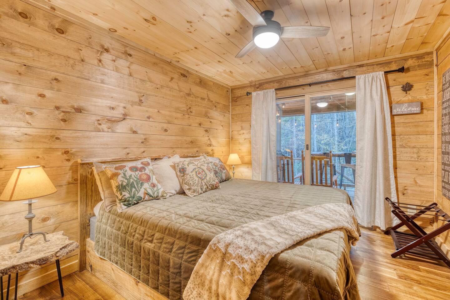 Sink into the embrace of our cozy bed, where soft blankets and fluffy pillows await to cradle you in comfort, promising a restful night's sleep and sweet dreams