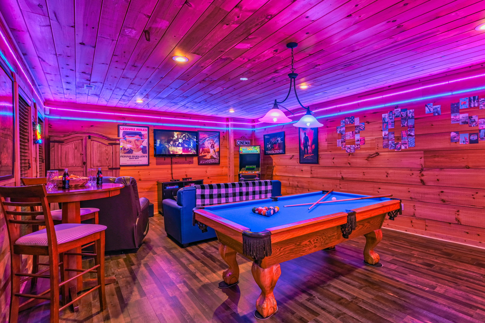 80s Arcade Themed Game Room. Downstairs  