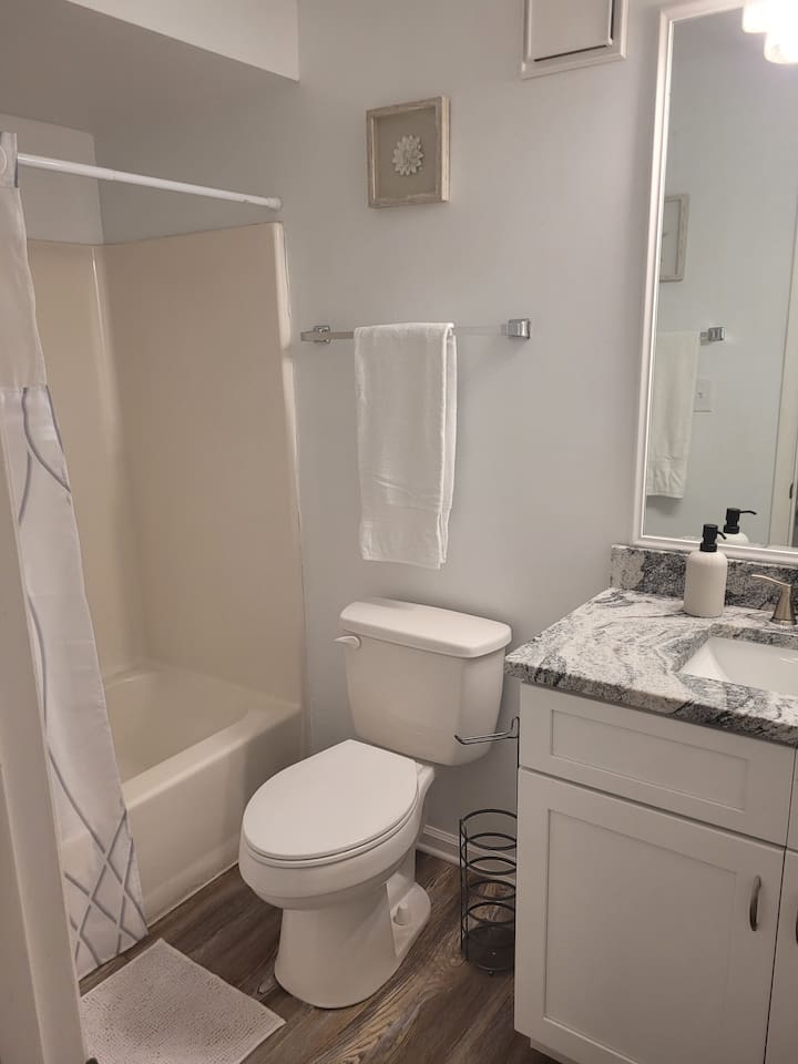 Private bathroom  attached to King bedroom