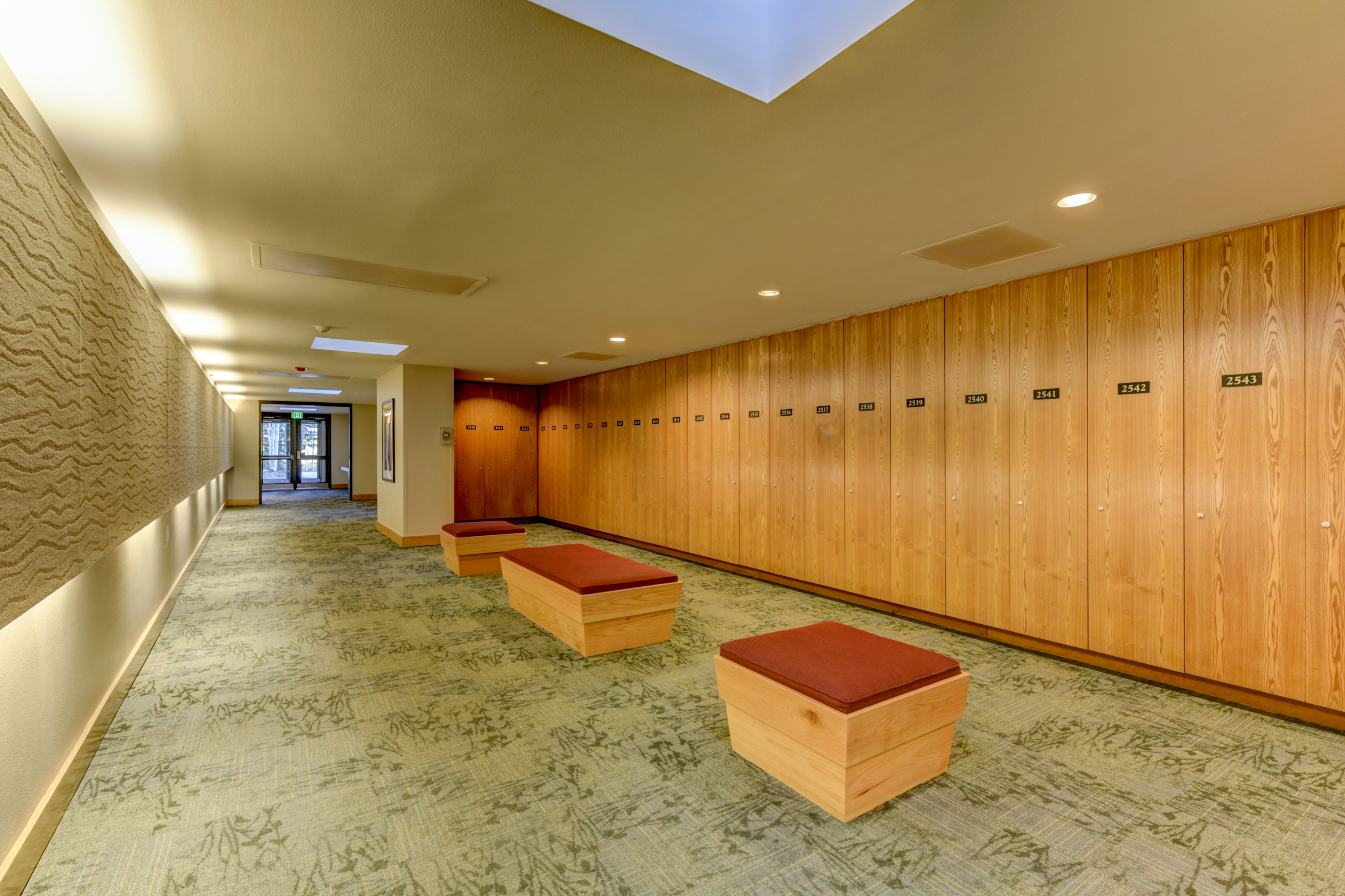 Ski lockers on first floor of condo