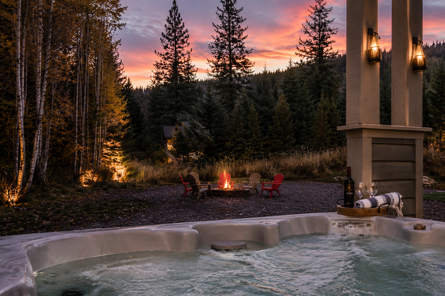 Take a dip in the hot tub