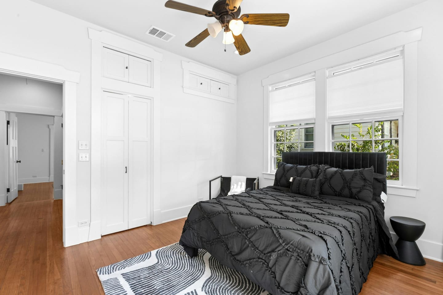 spacious bed for a peaceful sleep.