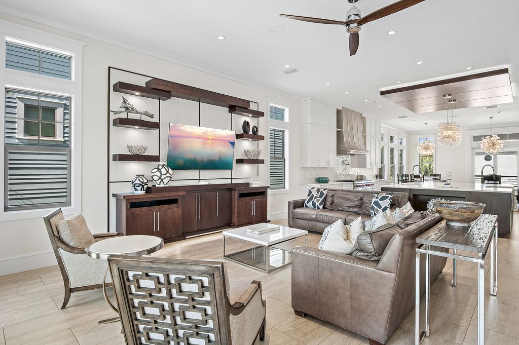 Spacious open-concept living and kitchen area