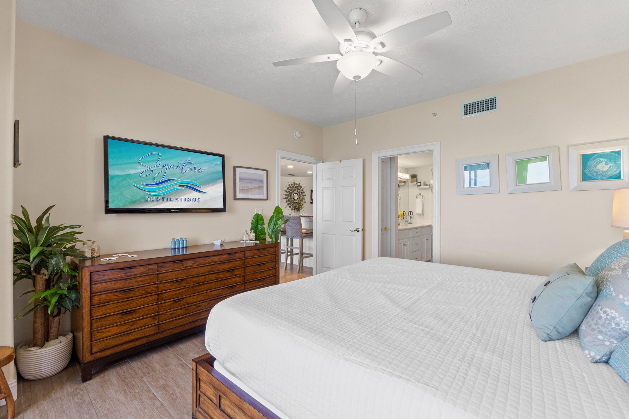 Master Bedroom with King Bed and Beach Views