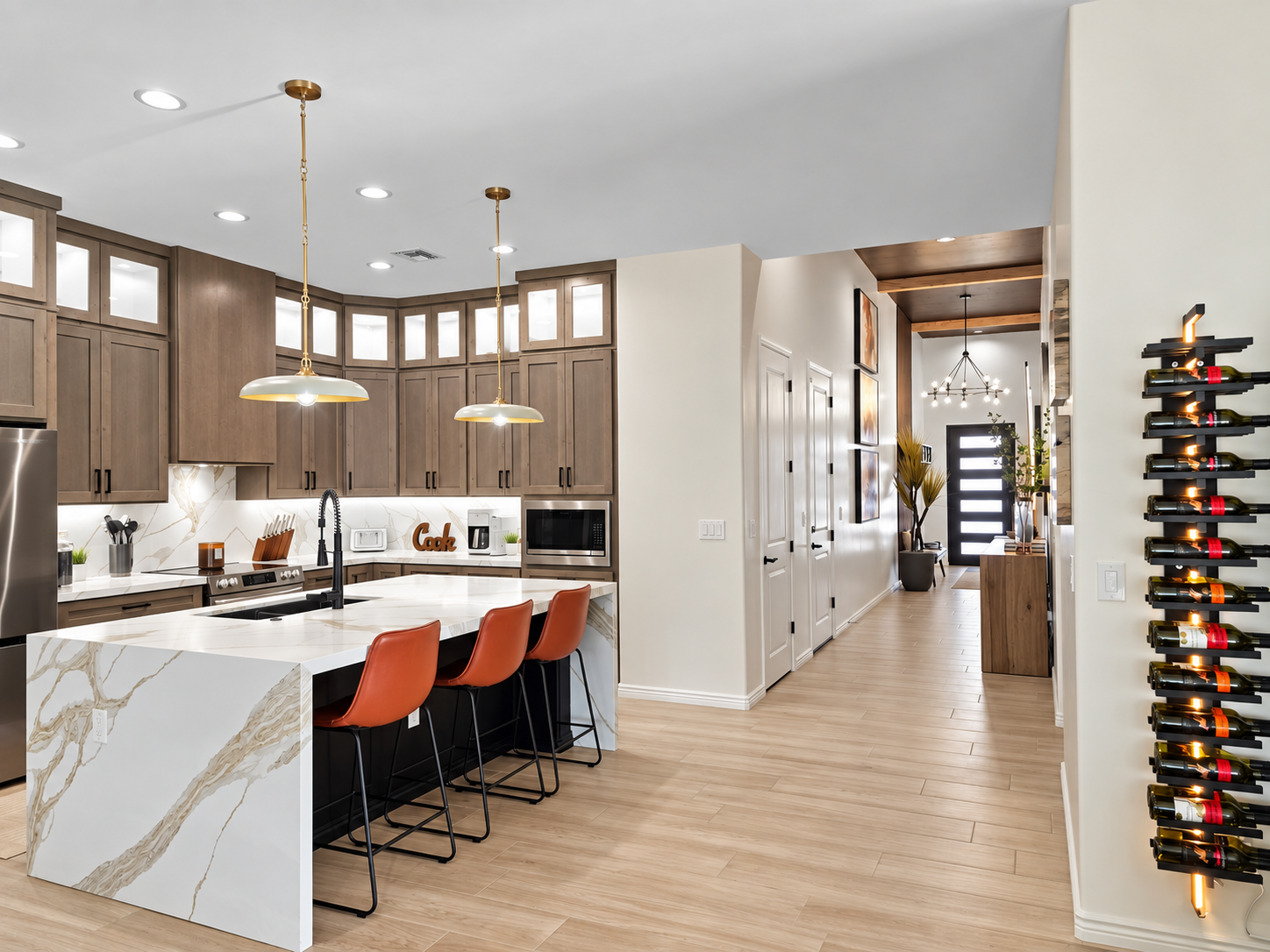 Spacious layout with plenty of room between living and dining spaces.