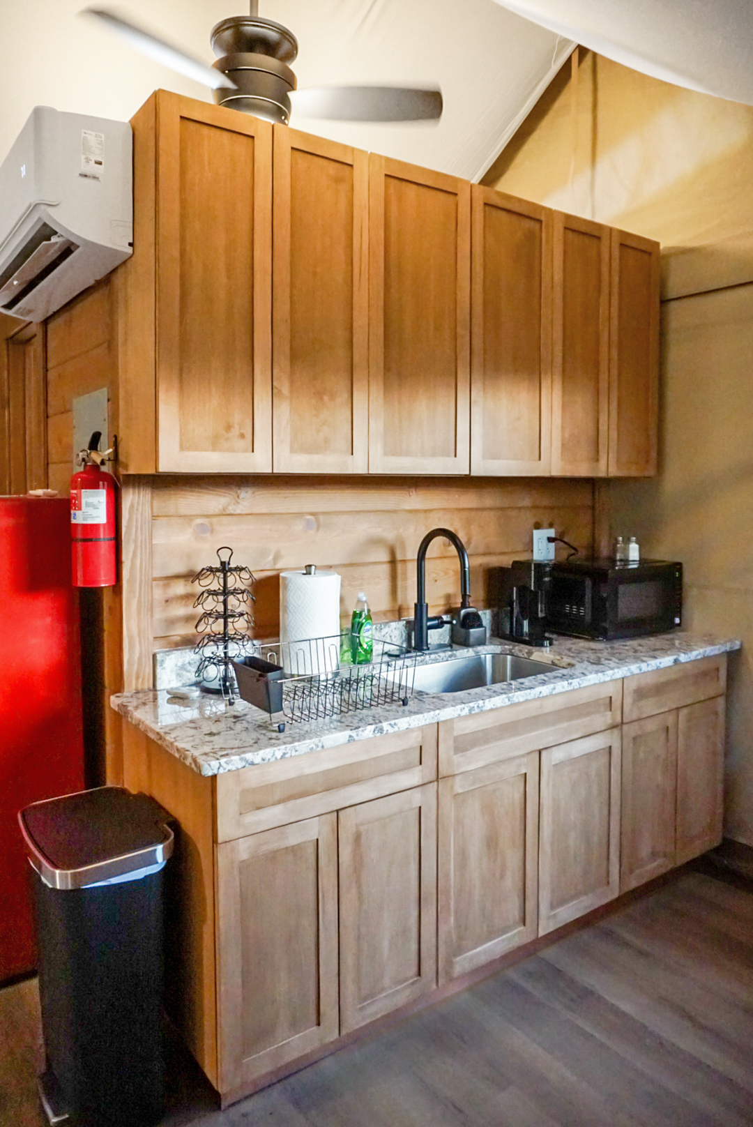 Kitchenette: Cook up memories in this modern kitchen with stylish fixtures and ample storage!