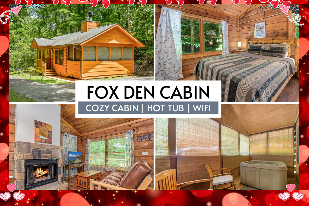 Fox Den Cabin is a charming mountain retreat with rustic touches, fast WiFi, a private hot tub, and all the cozy comforts—ideal for couples or small families.