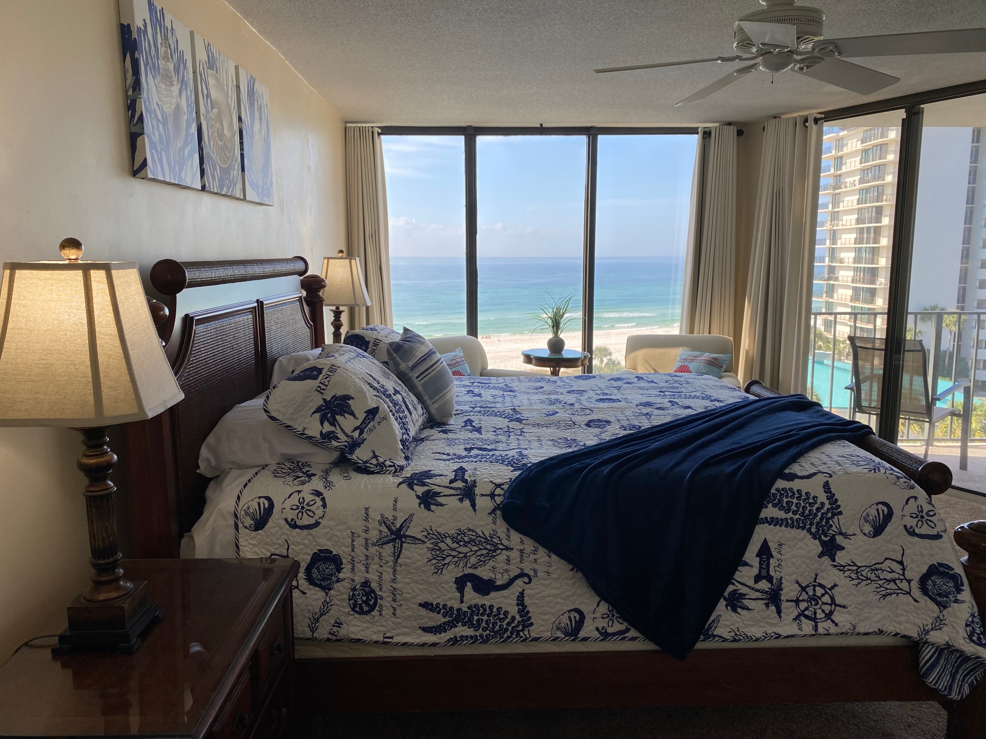 Sliding door to balcony off master