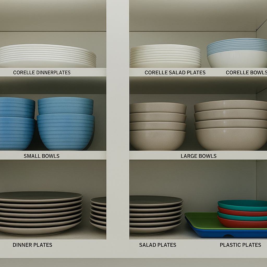 Neatly organized and fully stocked with utensils to make cooking and dining a breeze.