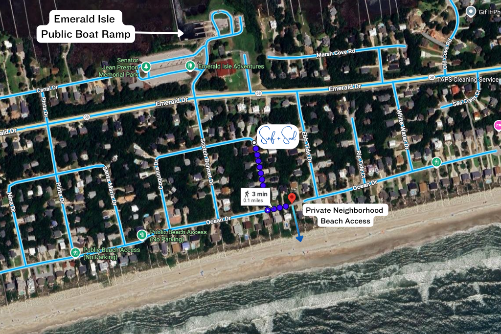 …and it’s just a short stroll to one of the most beautiful beaches on the East Coast.