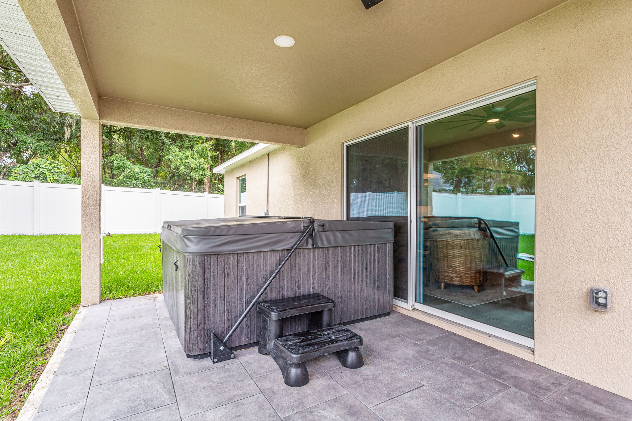 Patio and Hot Tub. note Patio is screened in