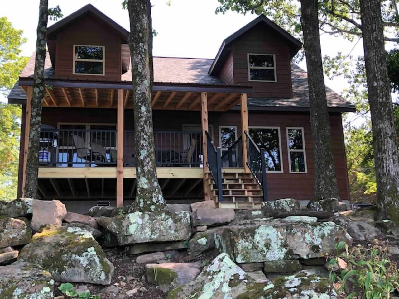 Back Deck of Cabin. Full Arkansas Grand Canyon View