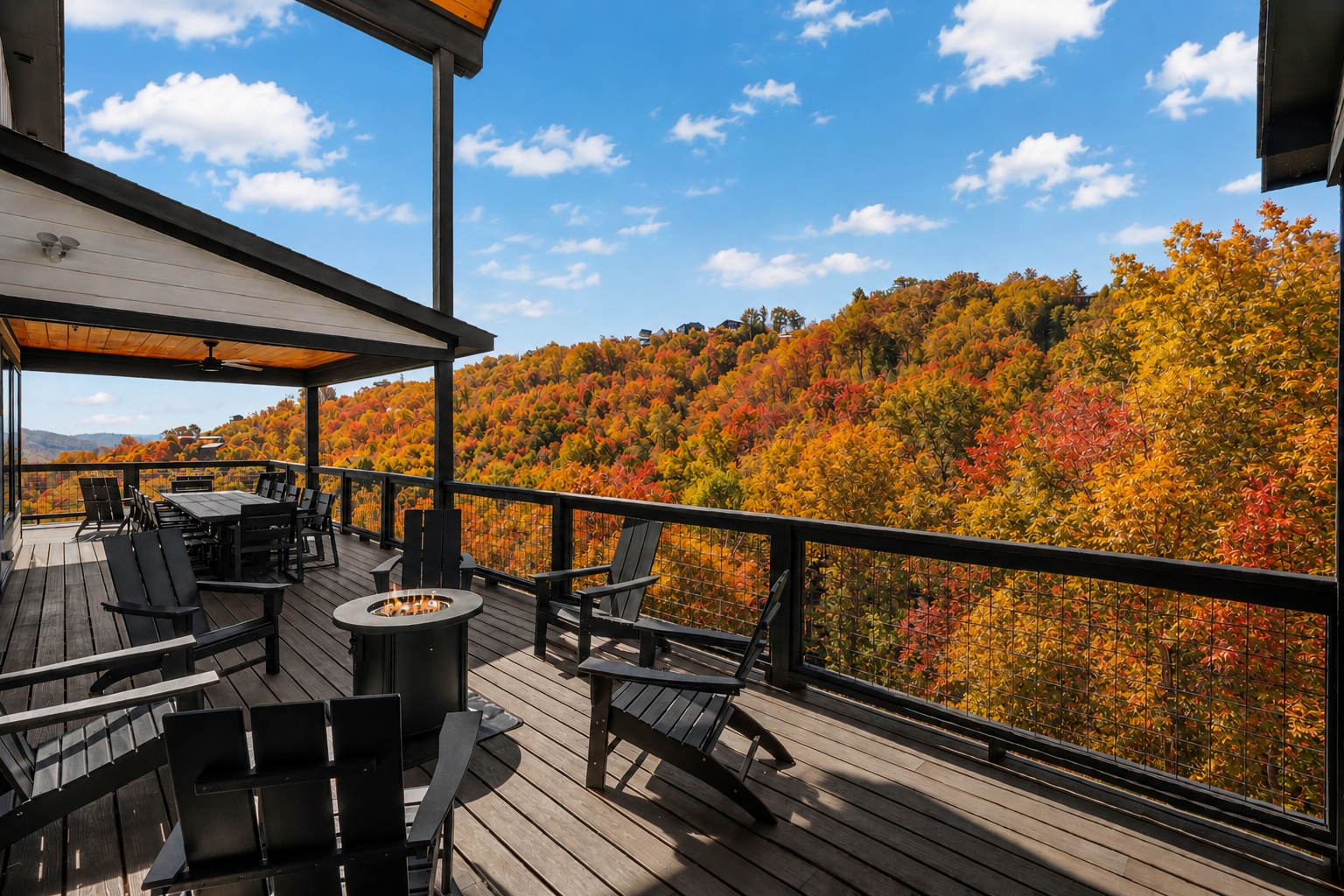 Enjoy privacy and mountain views from your deck. 