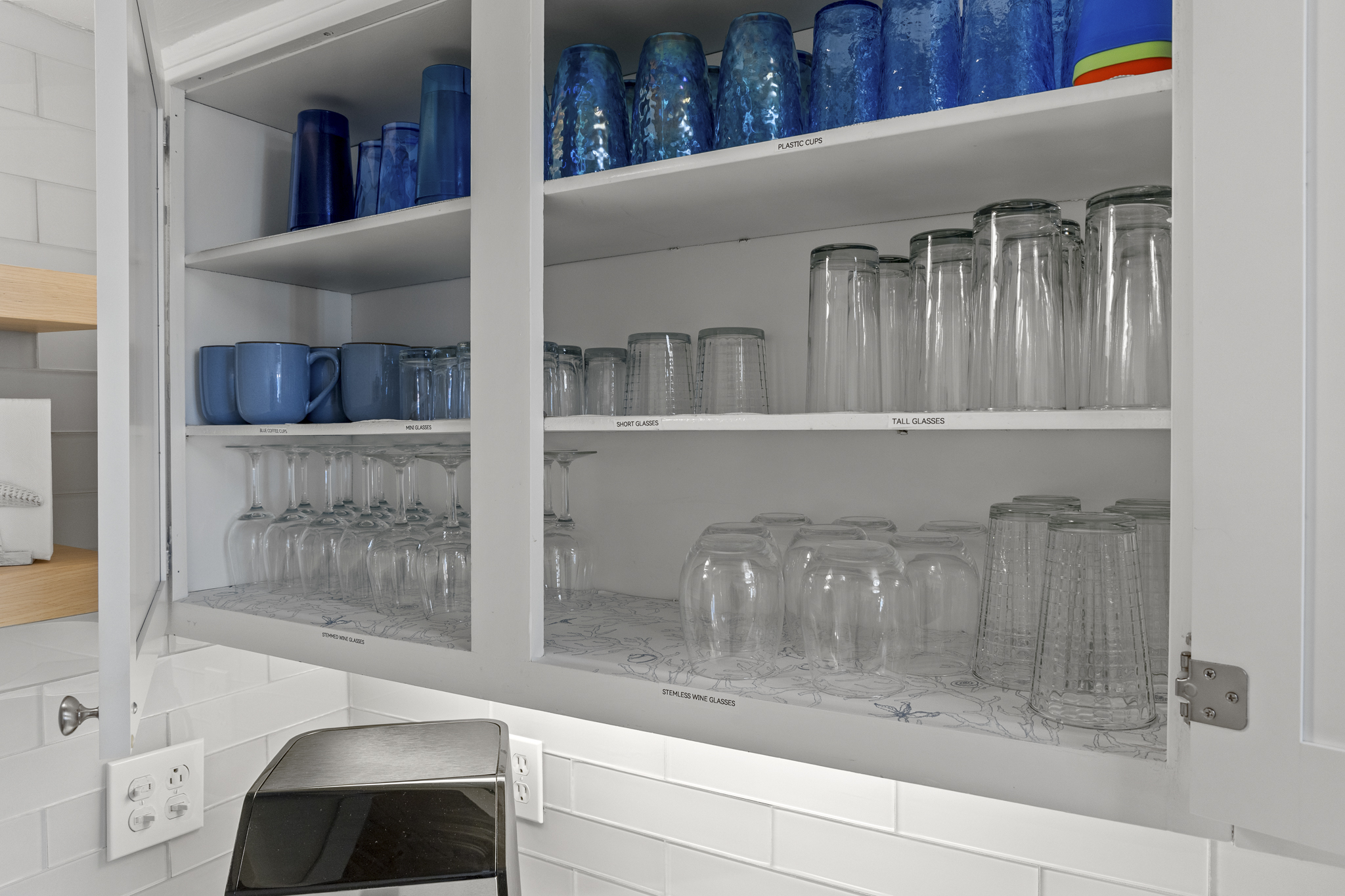 Thoughtfully stocked with glassware for every guest and every occasion, from morning juice to evening toasts.