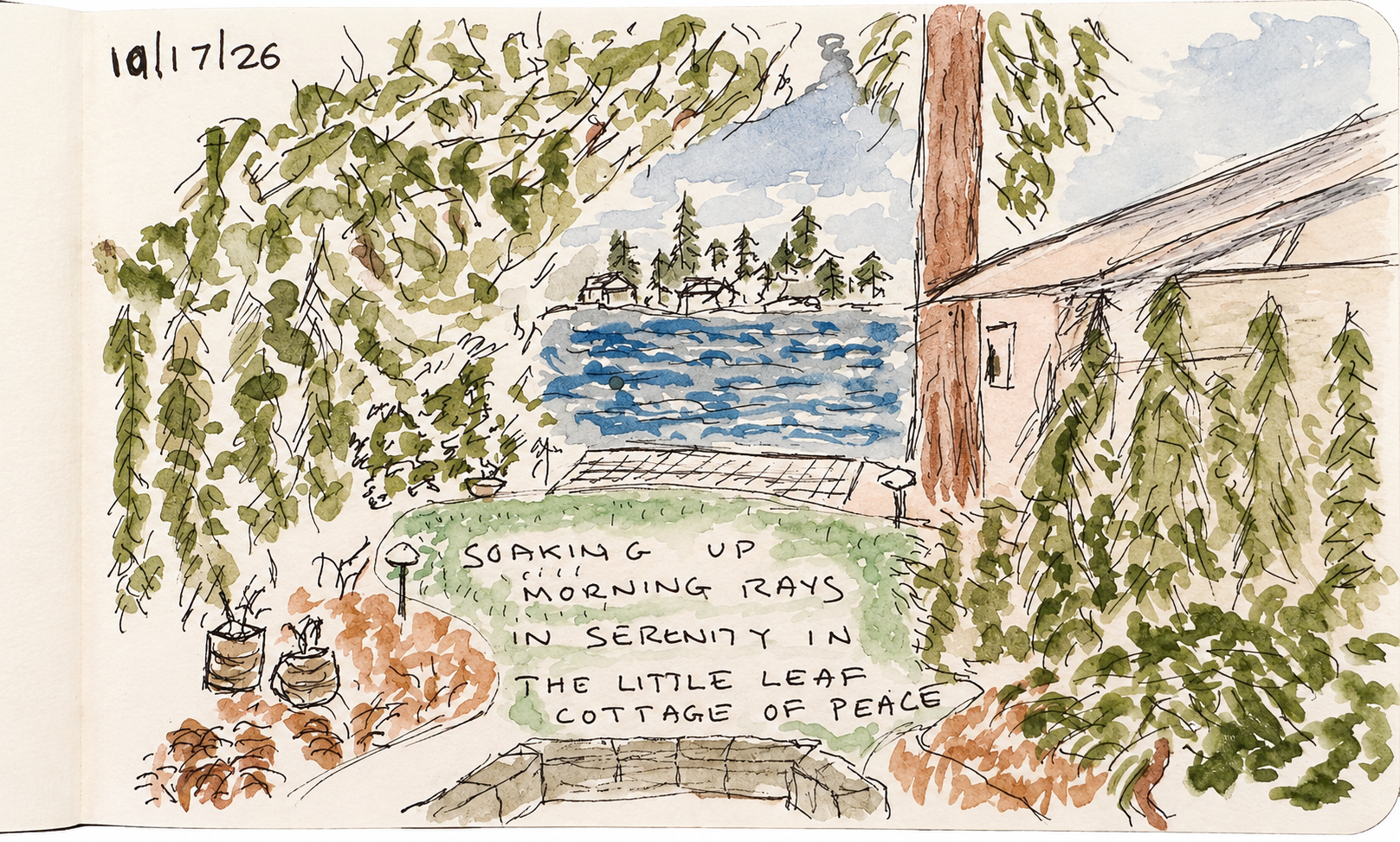 A guest drew this during a solo trip to Little Leaf. He captured the essence perfectly!