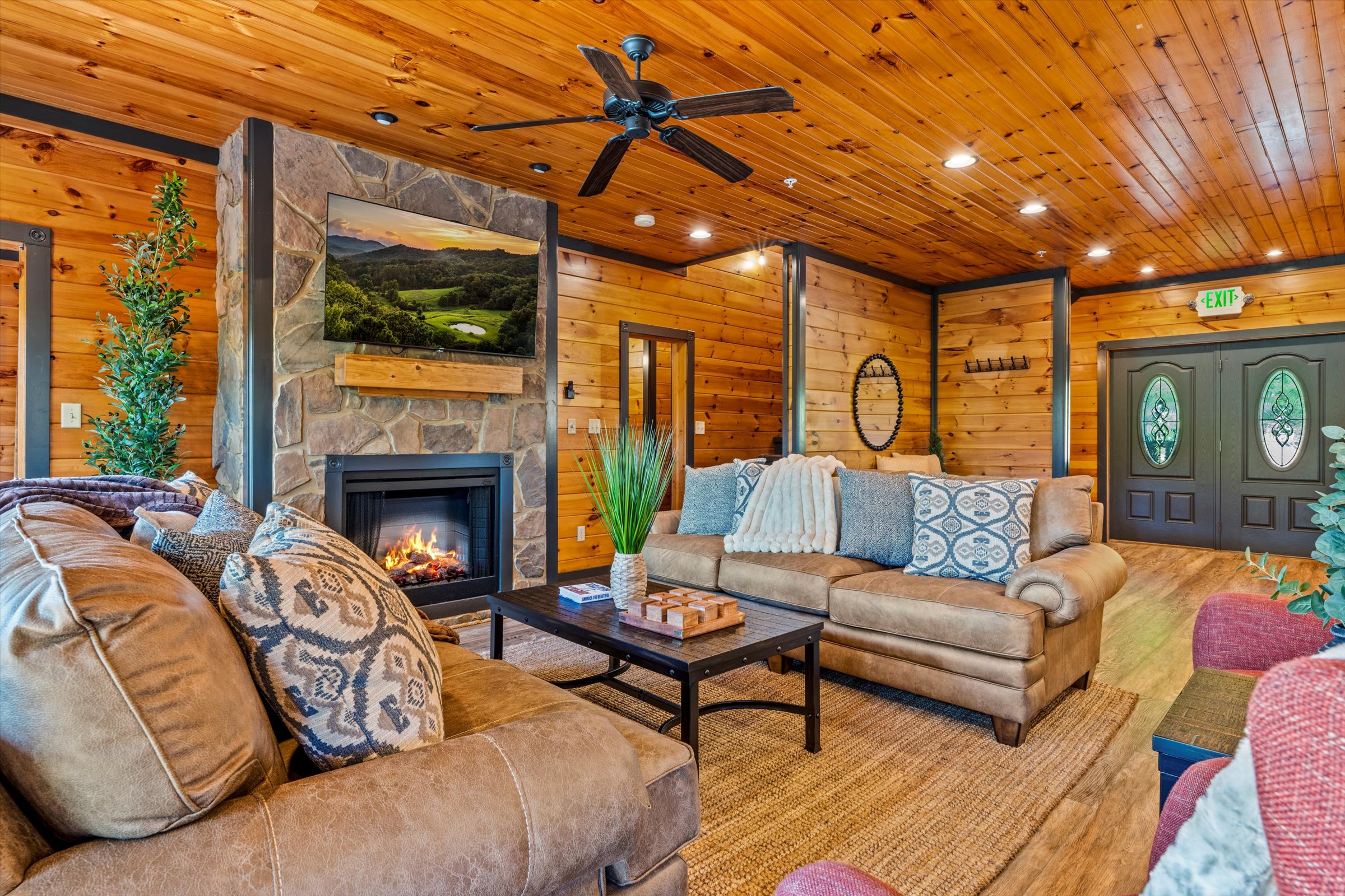 Gather by the fireplace in the family room, with plenty of seating for everyone!