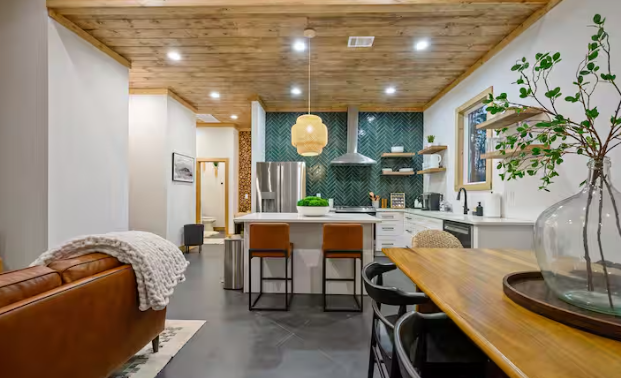 Spacious gathering area for dining and relaxing