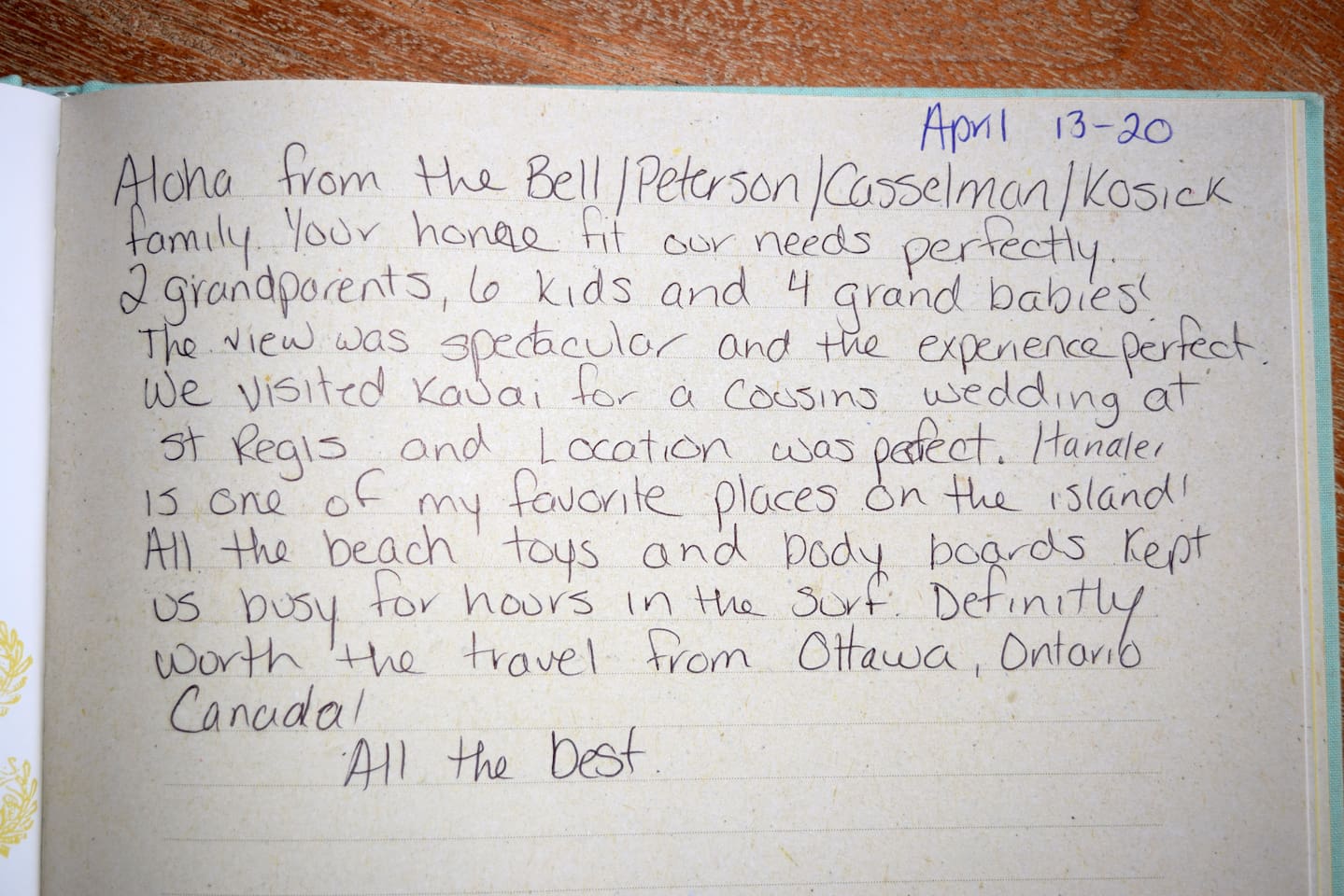 5-Star Review of our Lani Hanalei home