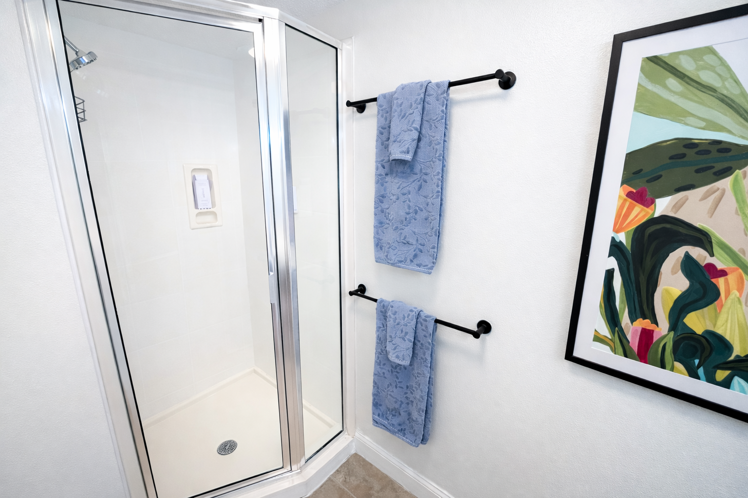 Walk-in shower in bathroom #2
