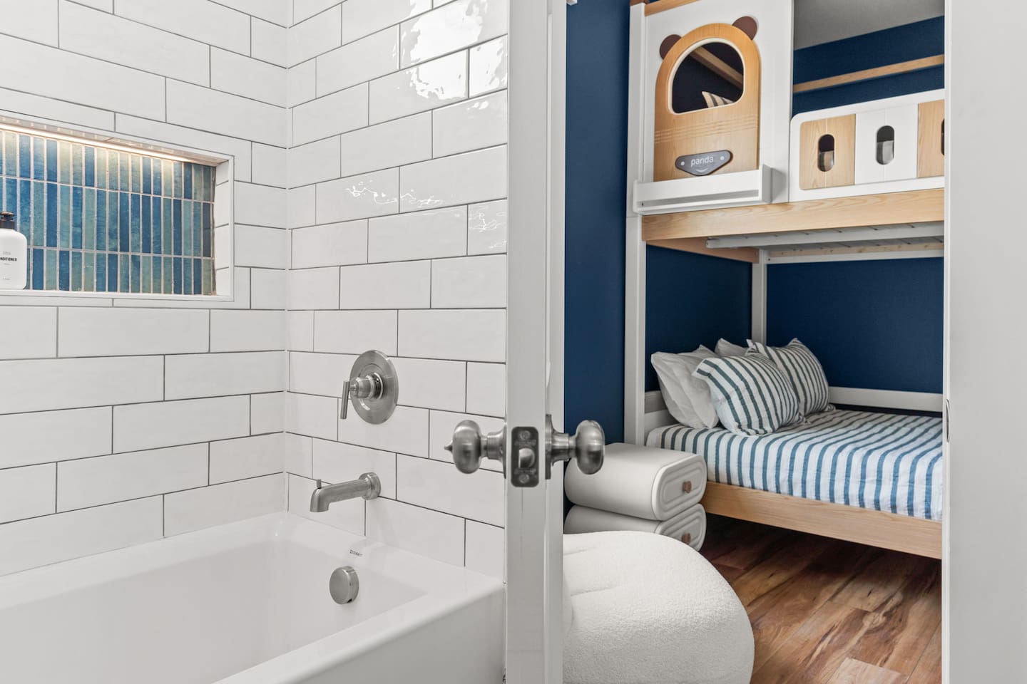 No more late-night hallway adventures! Each bunk room has a private en-suite bathroom, making nighttime potty trips easier for little ones and more convenient for the whole family.