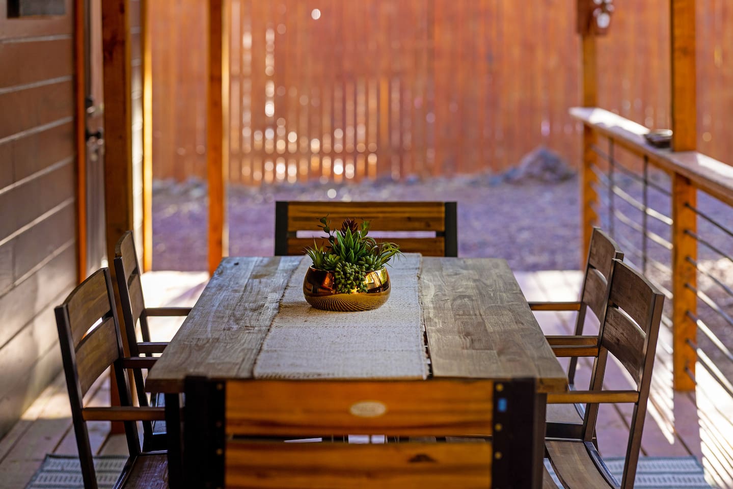 Seating for six on the patio. Weather permitting, you can sit inside, or out. You choose!