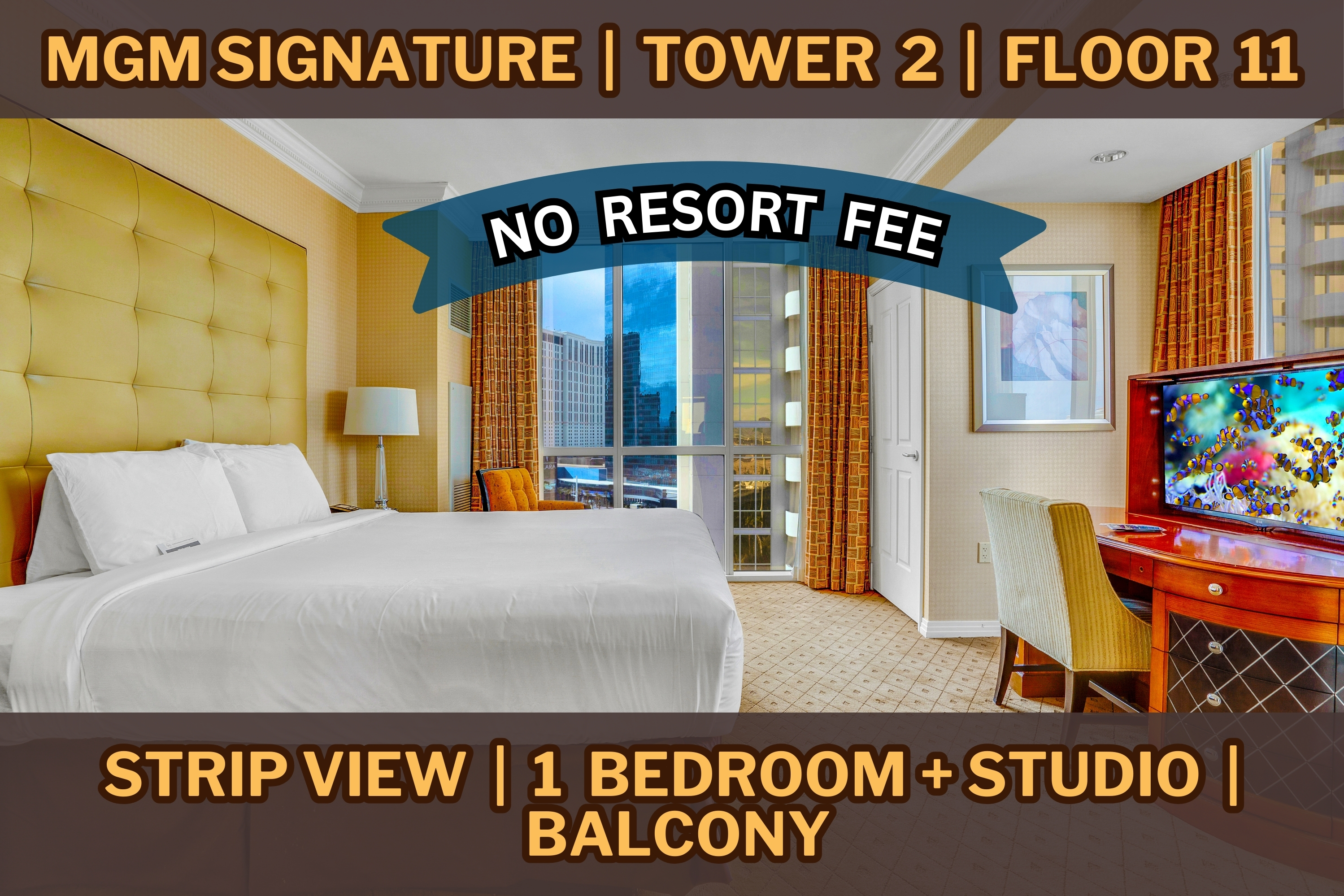 MGM Tower 2 · Units 1119+1121 — King Suite