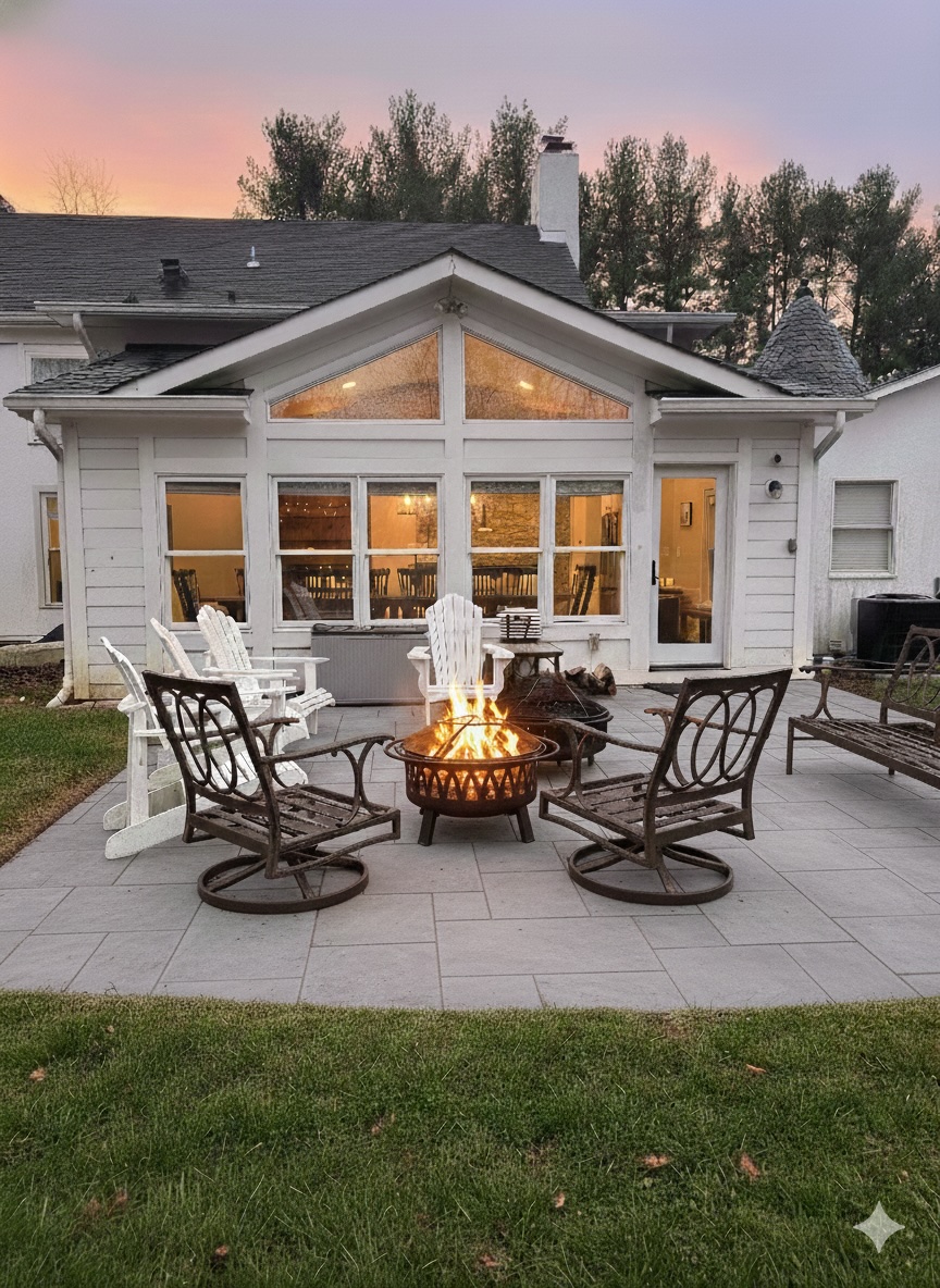 Outdoor Lounge: Gather around the fire pit, perfect for starlit conversations in Delaplane!