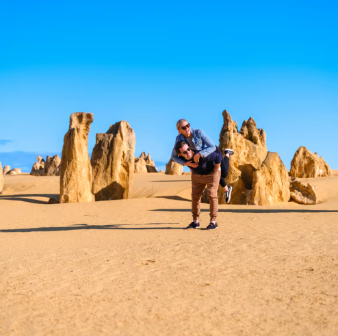 Fun in the sun at The Pinnacles Desert - only a 15min drive