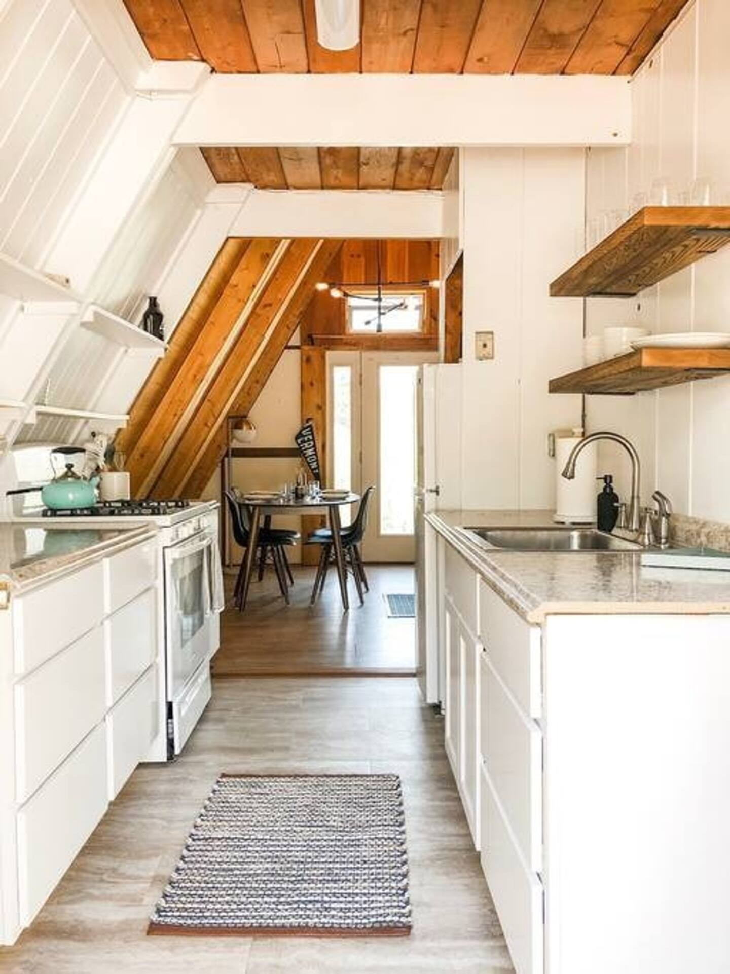 The dining area just off the kitchen