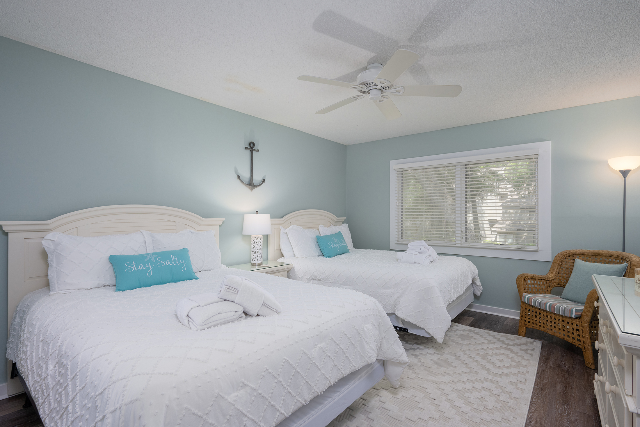 2nd bedroom features 2 queen beds