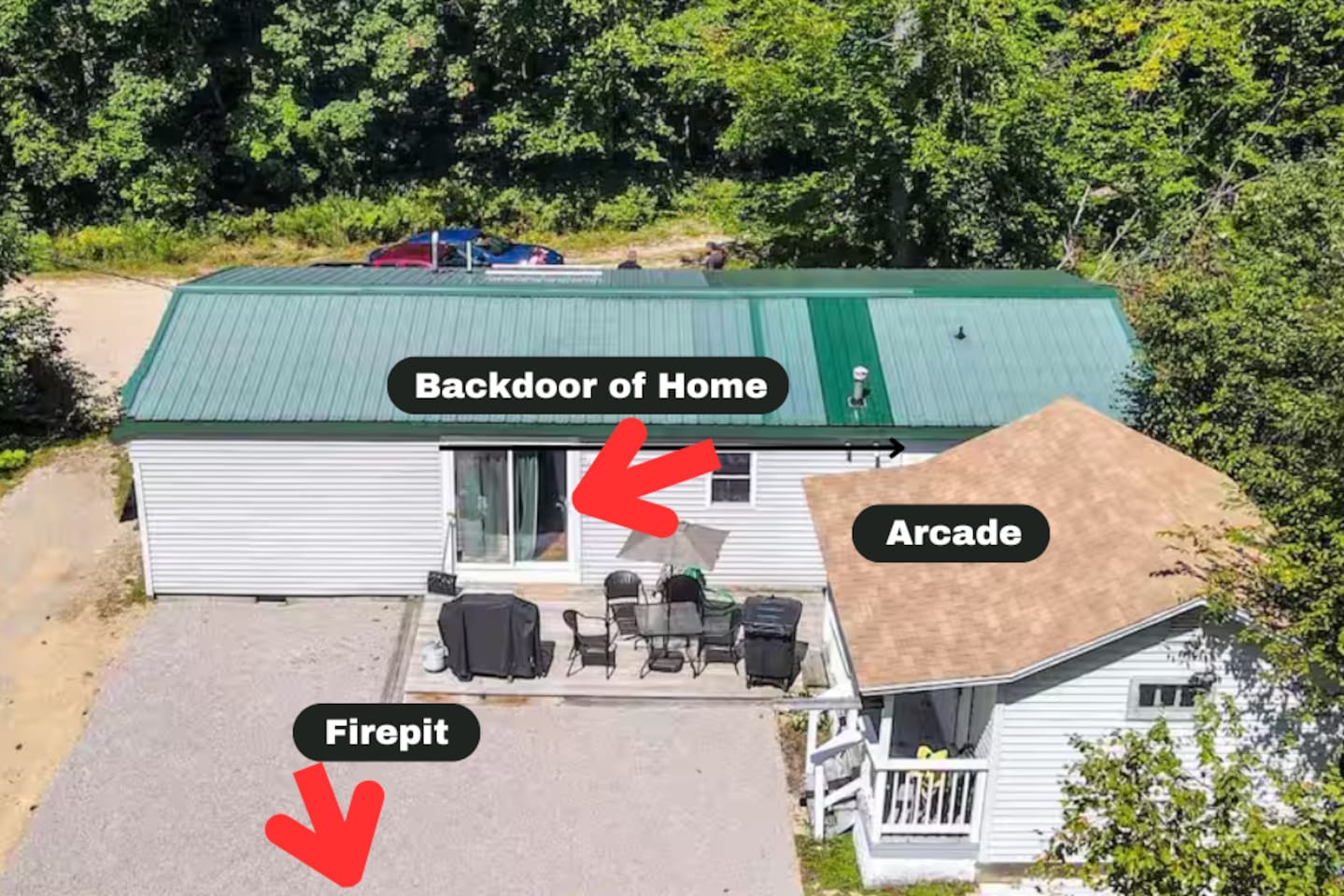 Overview of backyard of property. 