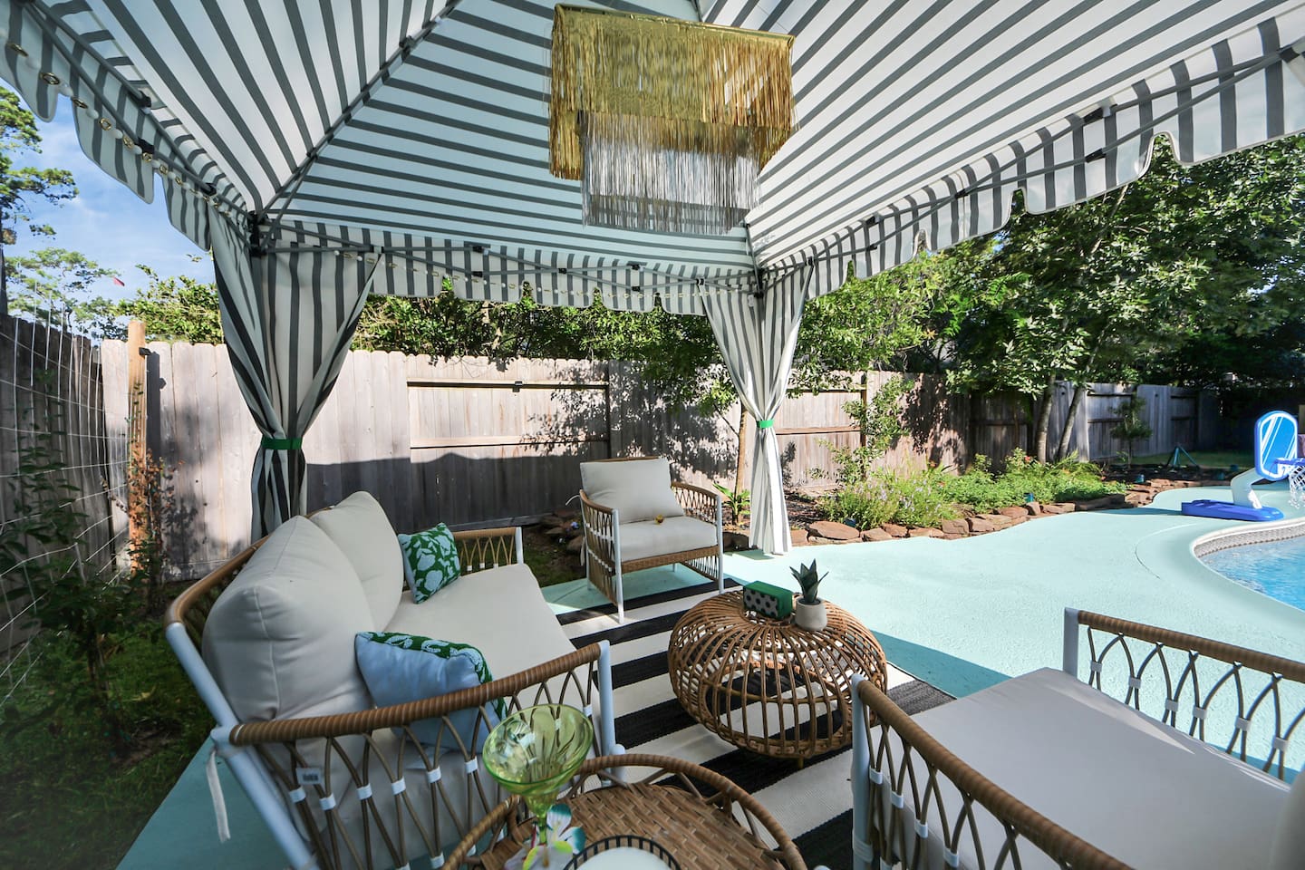 The cabana is a great place to catch some shade from the Texas sun and watch your kiddos play.